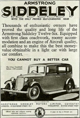 1935 Armstrong Siddeley Twelve-Six, Fifteen, Twenty, Long Twenty, Special