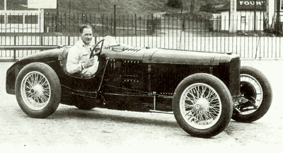 Kaye Don in the 146 bhp supercharged 2 liter Sunbeam of 1924, pictured at Brooklands in 1928