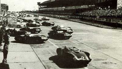 Sports cars on the Nurburgring in the early 1950s