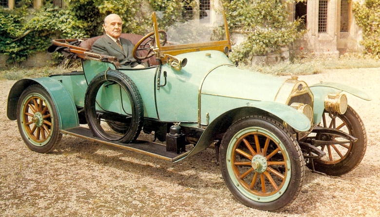 W. O. Bentley at the wheel of a 1913 DFP
