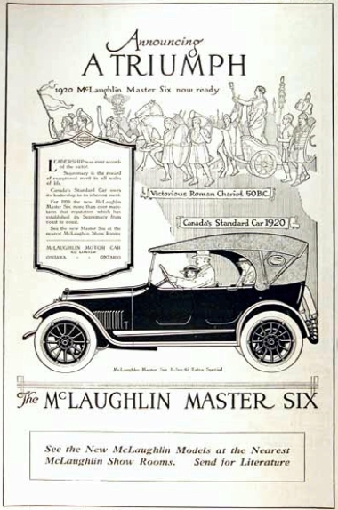 McLaughlin Moror Car Company Advertising
