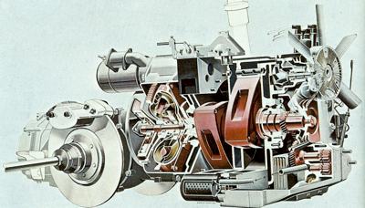 2-Rotor Wankel engine which powered the Ro80