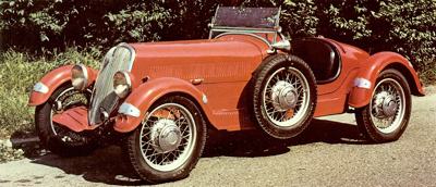 A 1934 Fiat 508S Ballila Spyder Sport, which was fitted with a Siata supercharger